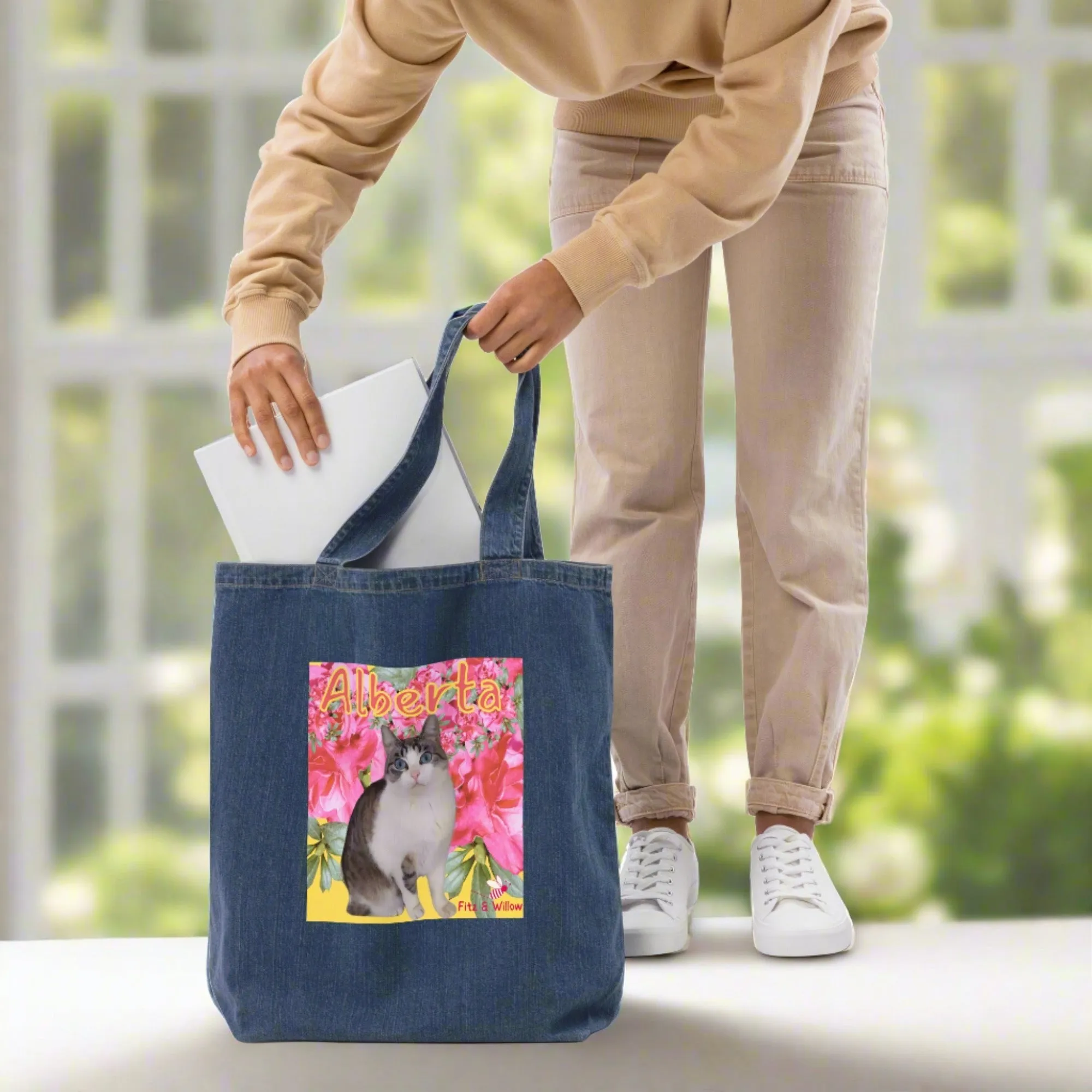 Albertas, Organic denim tote bag