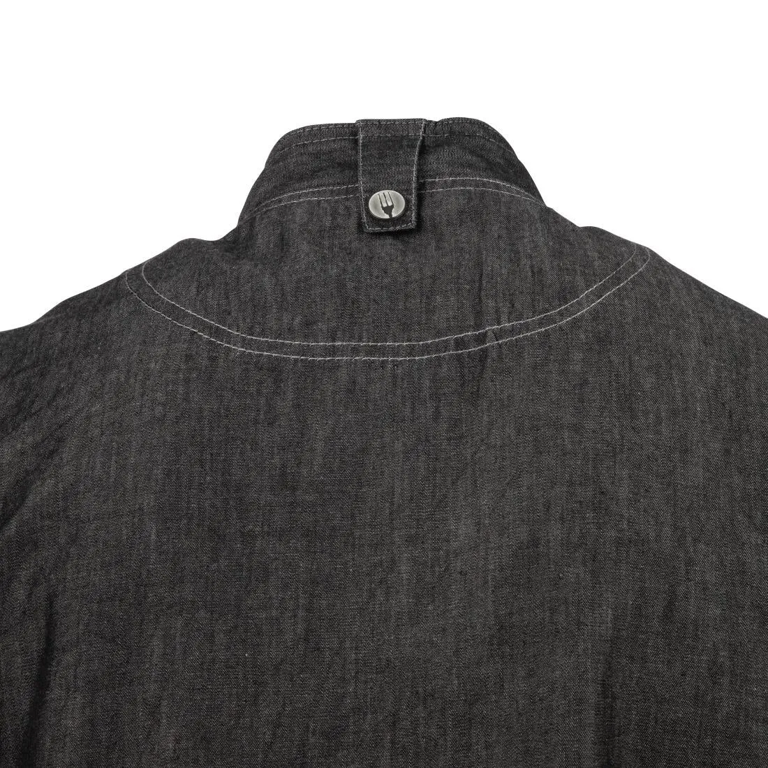BB270-S Chef Works Urban Delancey Short Sleeve Denim Chefs Jacket Size S