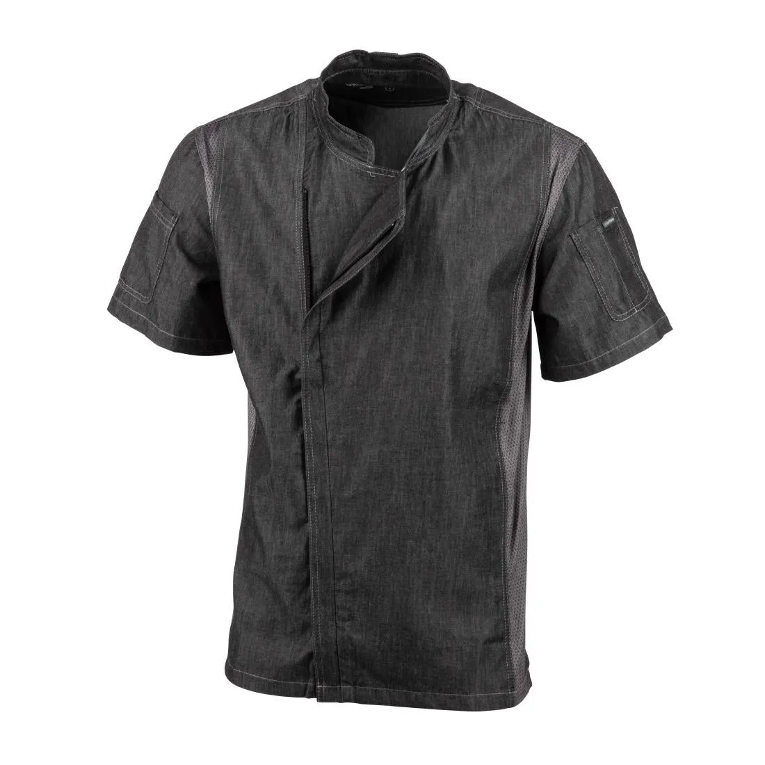 BB270-S Chef Works Urban Delancey Short Sleeve Denim Chefs Jacket Size S