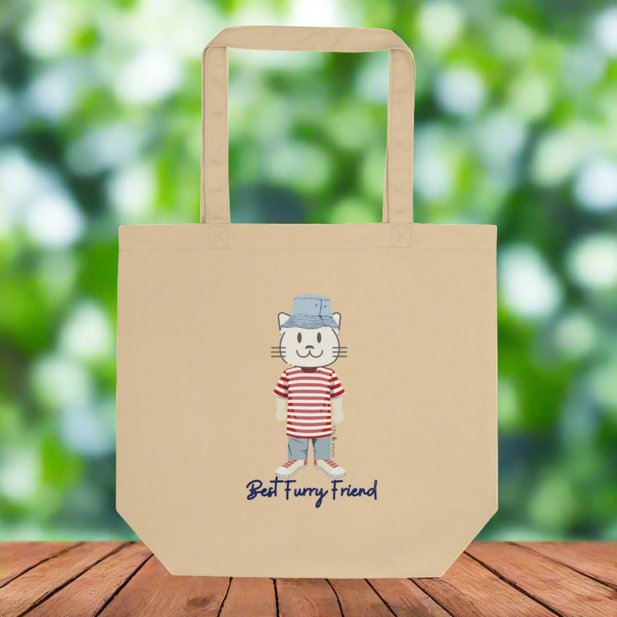 BFF, Sustainable Tote Bag with cat design