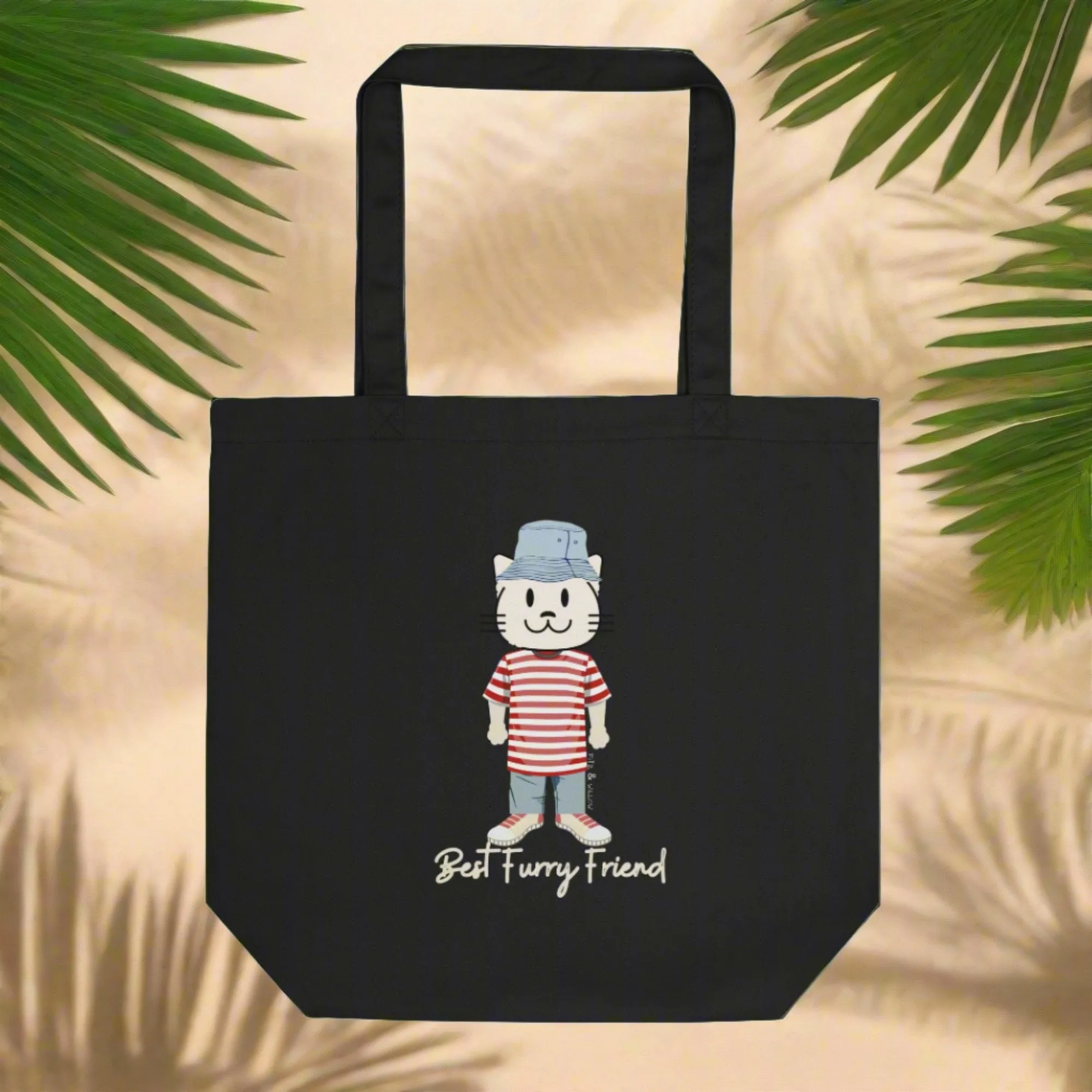 BFF, Sustainable Tote Bag with cat design