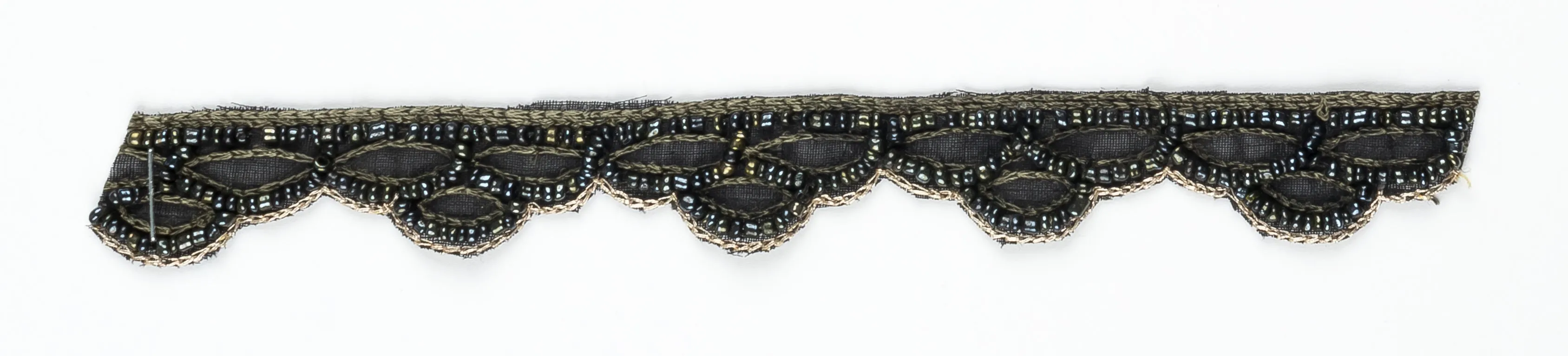 Black Beaded Hand-ccrafted Indian Trim 1" - 1 Yard