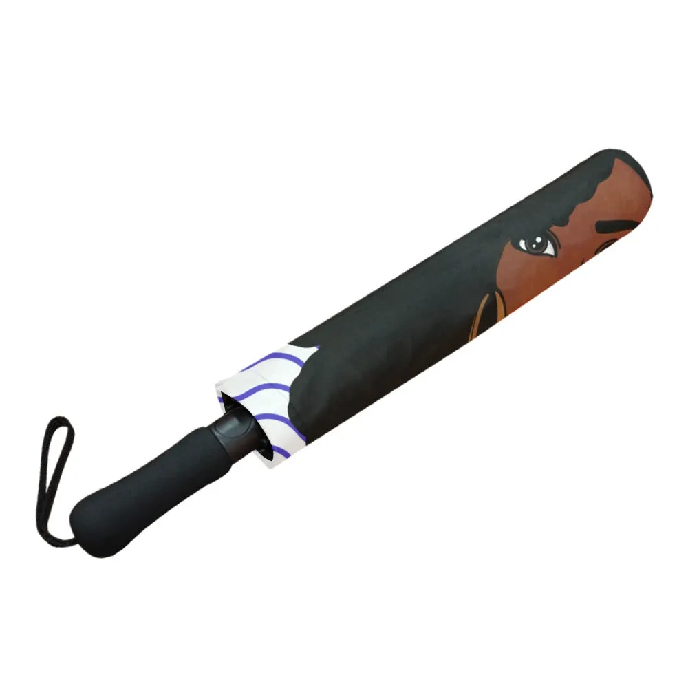BLUESY BABE SEMI-AUTOMATIC FOLDABLE UMBRELLA