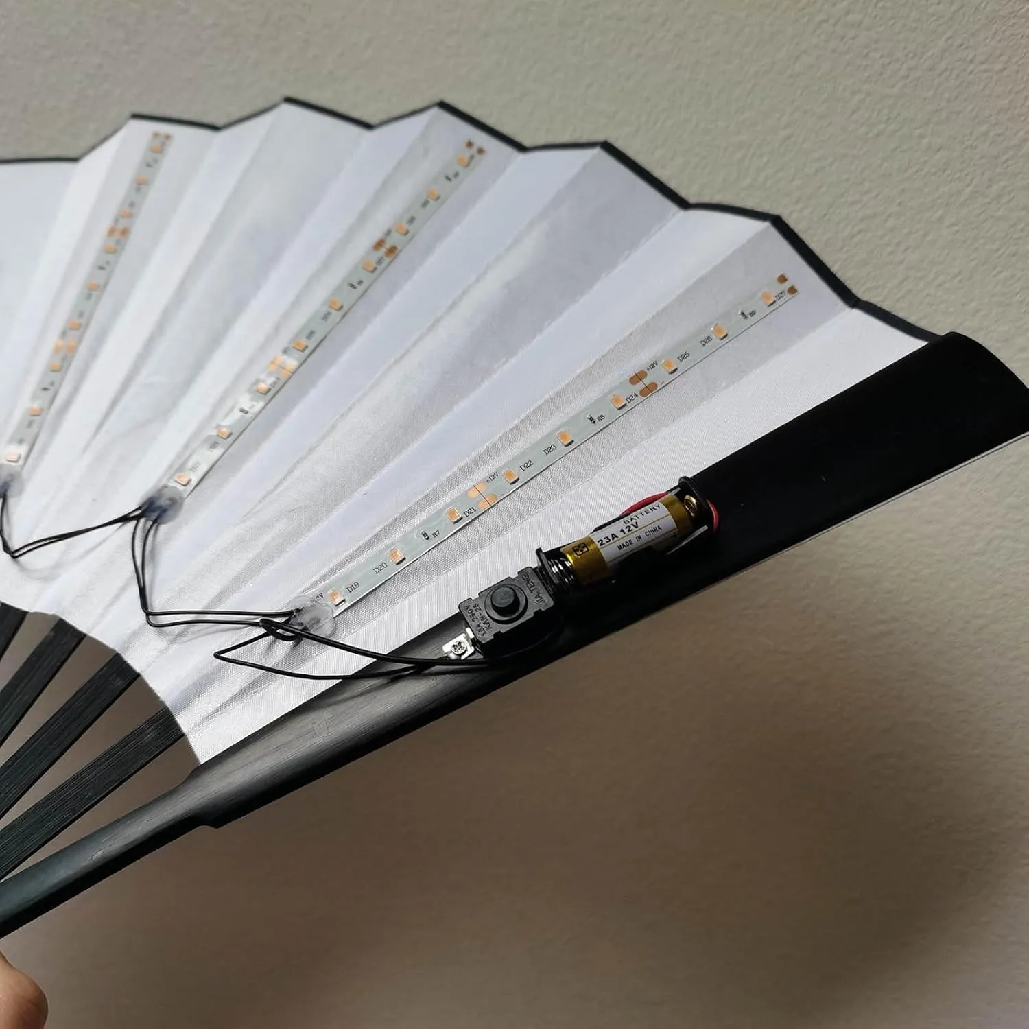 Boots on The Ground Fan with LED, Large Holographic Folding Hand Fan Line Dance Popping Fan, Clap Fans for Dancing