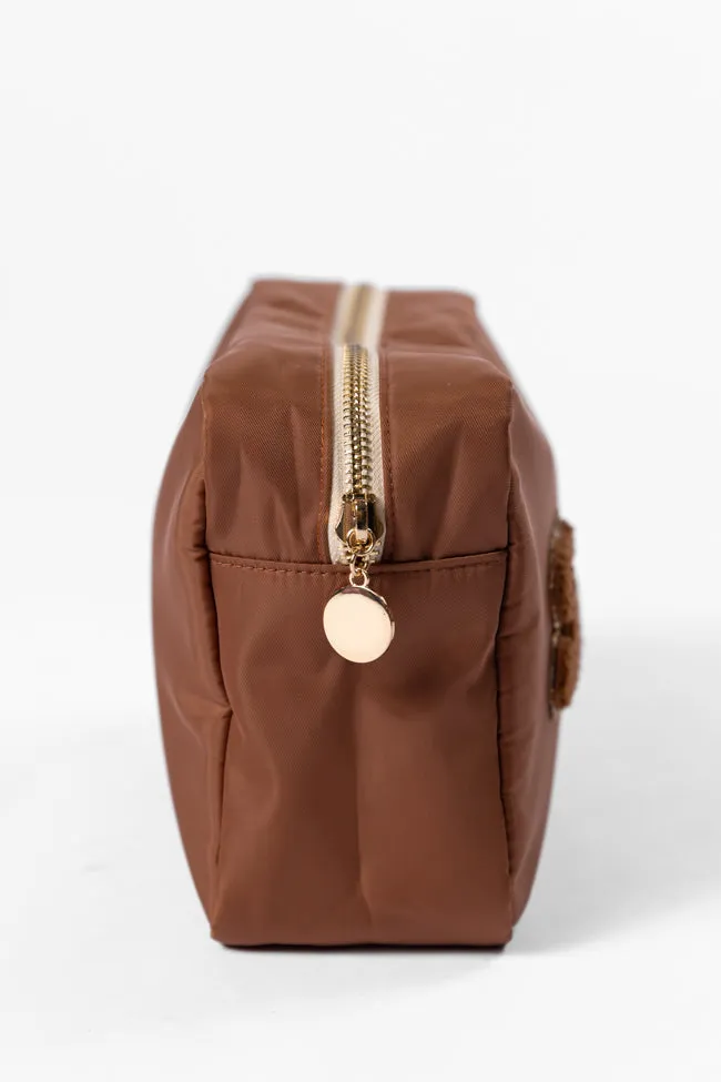 Brown "Travel" Travel Pouch FINAL SALE