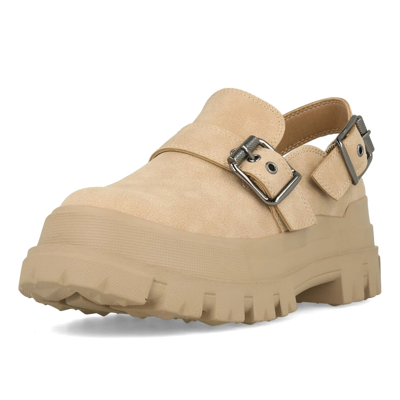 Buffalo Aspha Clog Snd Damen Vegan Nubuck Beige