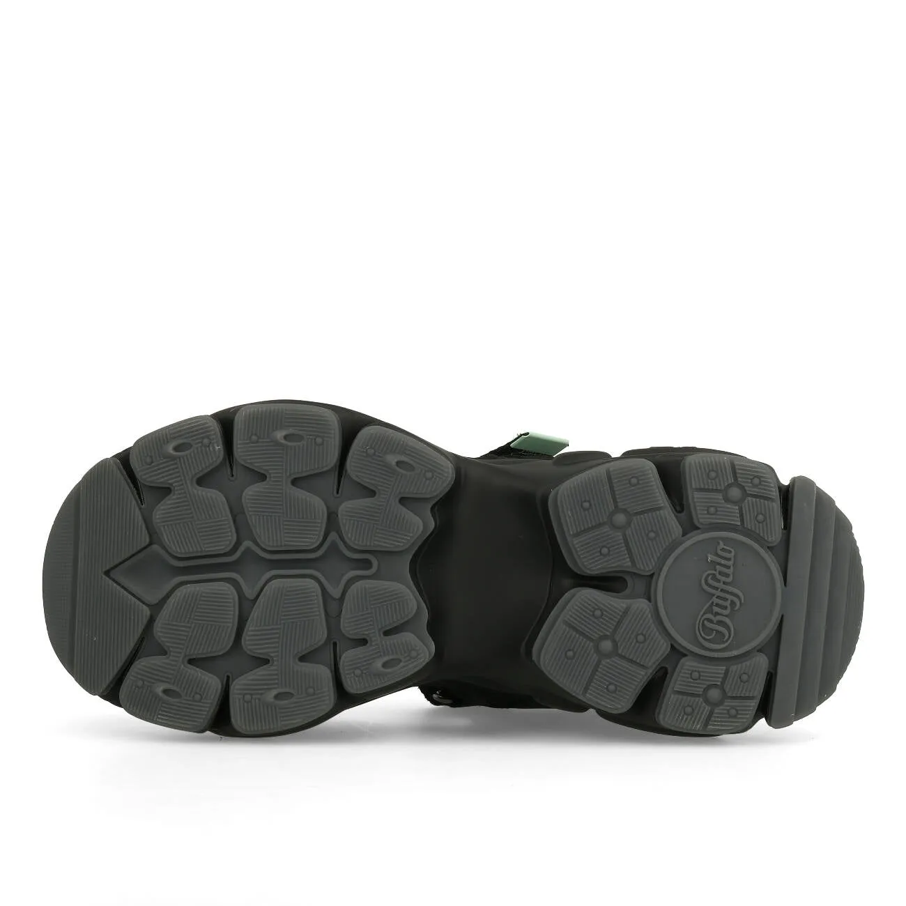 Buffalo Binary O Plateau Sandale Damen Vegan Nappa Nylon Black