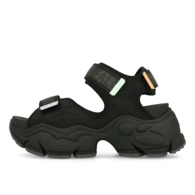Buffalo Binary O Plateau Sandale Damen Vegan Nappa Nylon Black