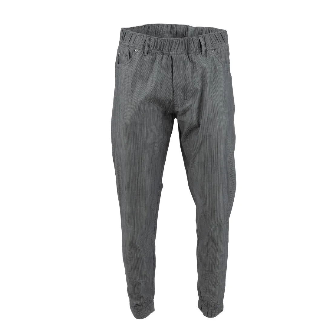 Chef Works Urban Jogger 257 Black and White Fine Stripe Size L - BB300-L