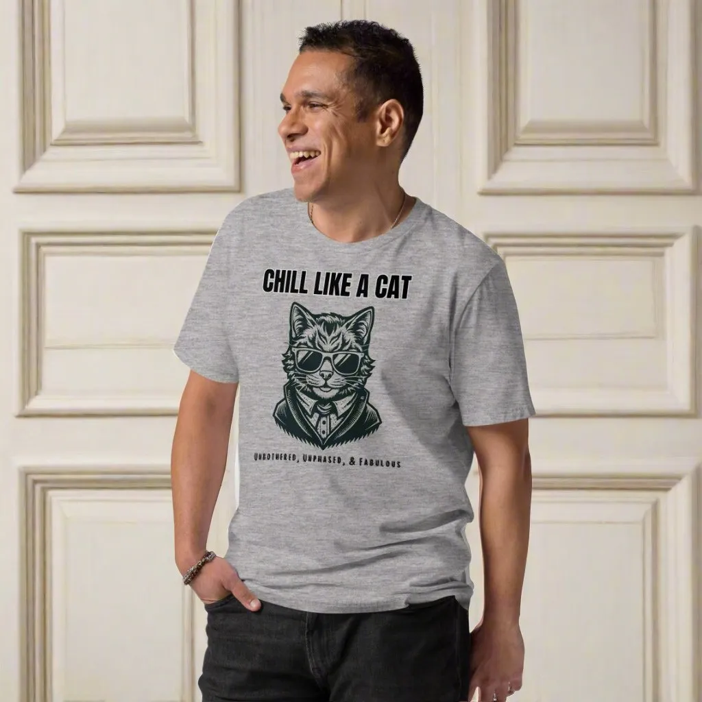 Chill Like a Cat – Organic Cotton Vegan Tee for Cat Lovers