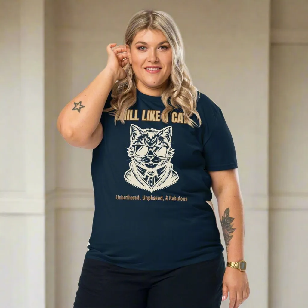 Chill Like a Cat – Organic Cotton Vegan Tee for Cat Lovers
