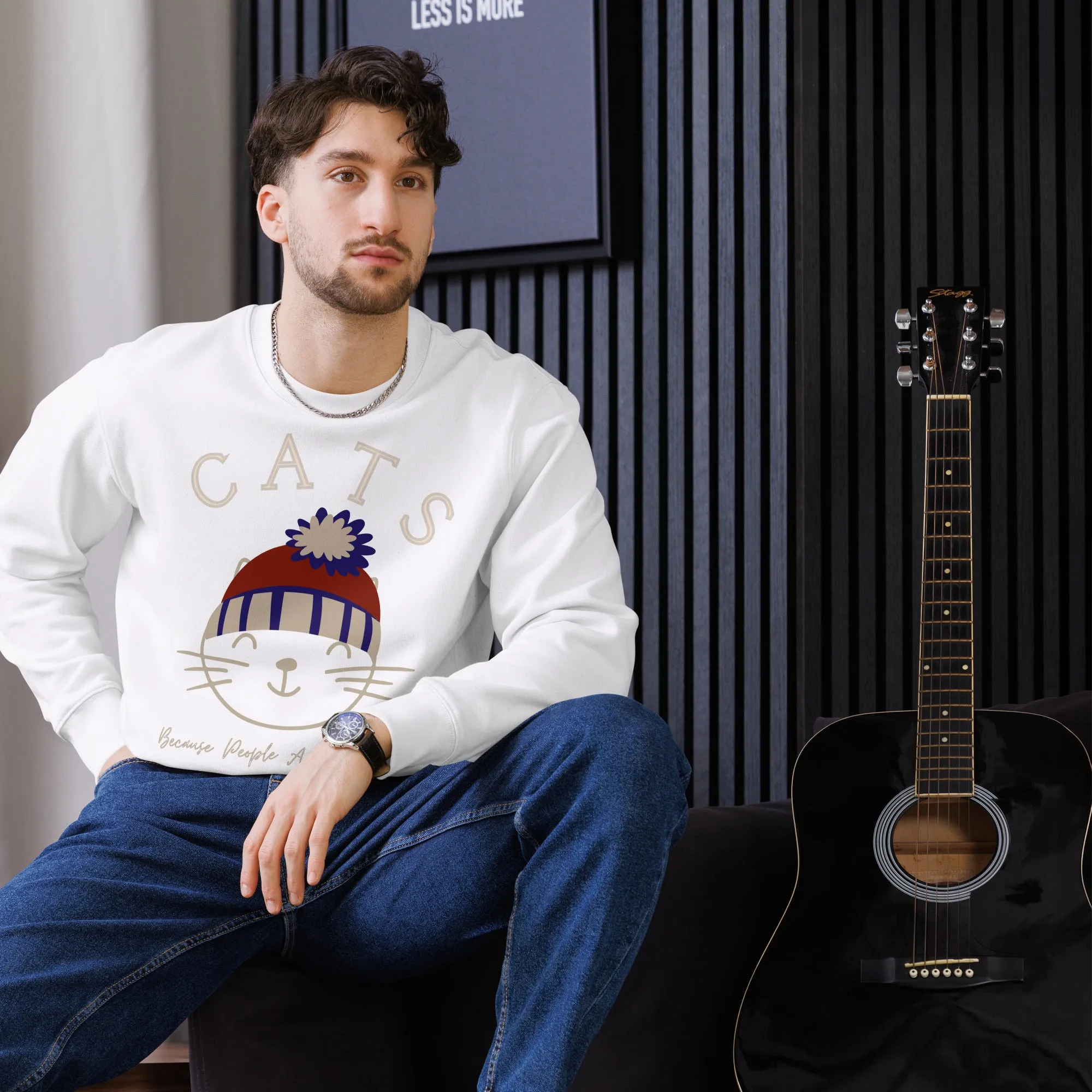 Eco-Friendly Cat Lover Sweatshirt – Fun ‘Cats Over People’