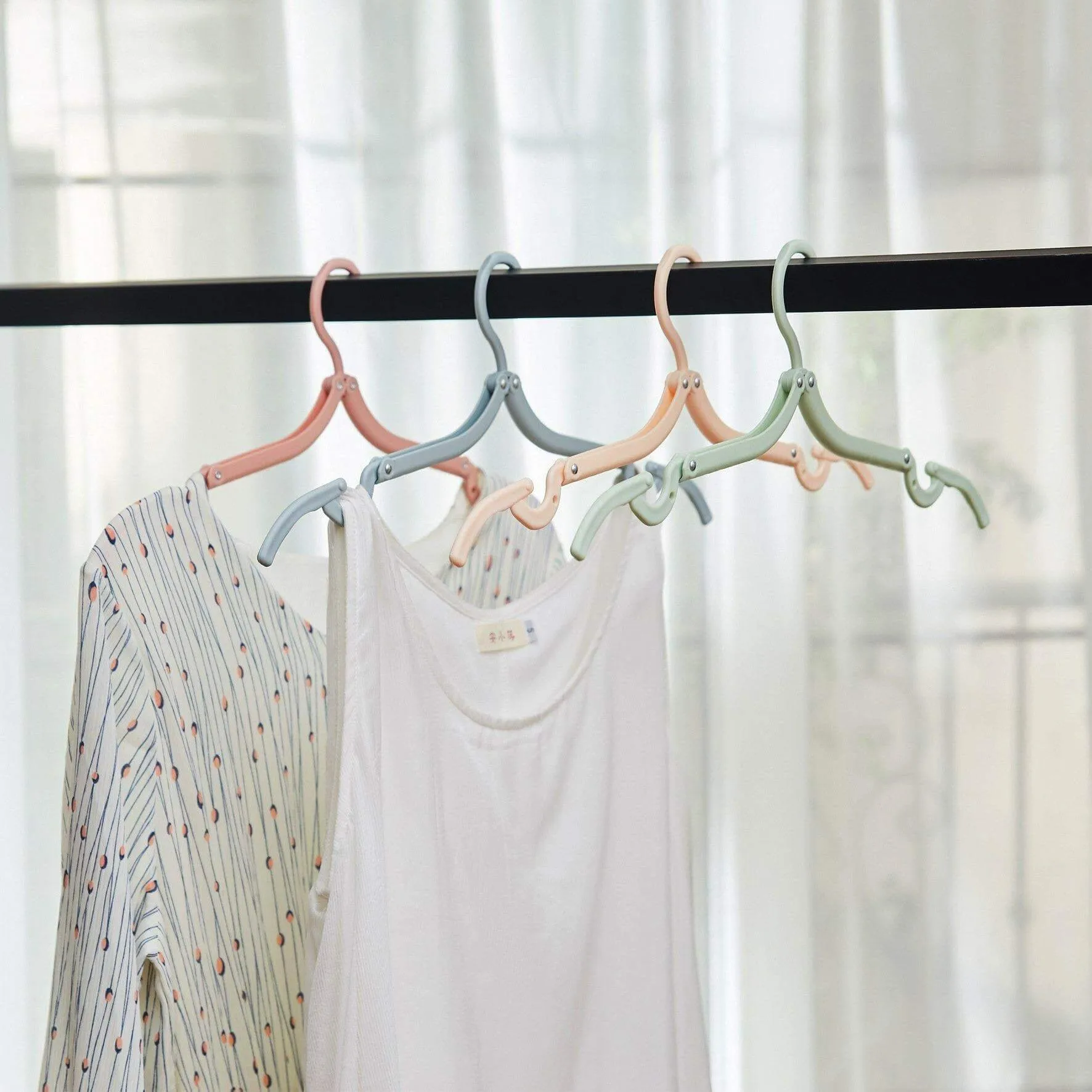 Foldable Clothes Hanger - Portable Clothes Hanger Space Saving Travel Camping Foldable Hangers