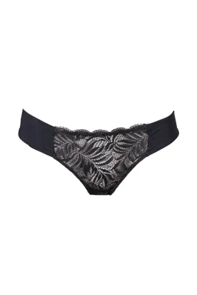 Gray Leaf Panty - Black