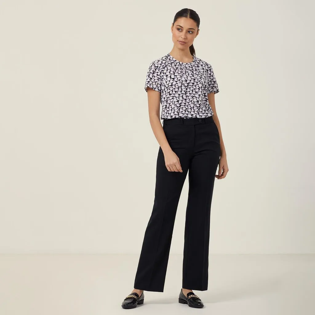 Ladies Antibacterial Petal Print Short Sleeve Top - CATUFA