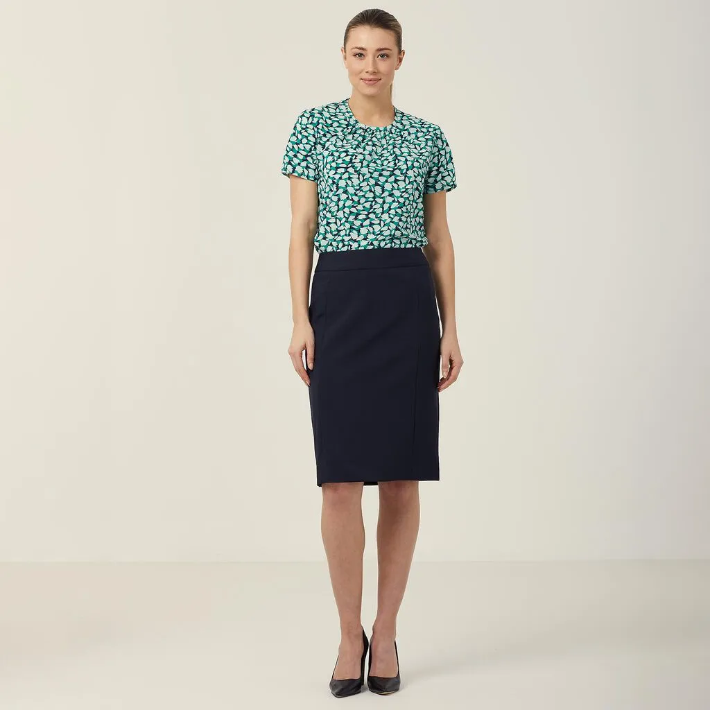 Ladies Antibacterial Petal Print Short Sleeve Top - CATUFA