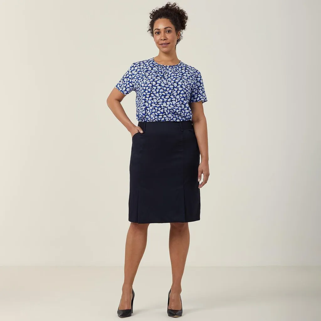 Ladies Antibacterial Petal Print Short Sleeve Top - CATUFA