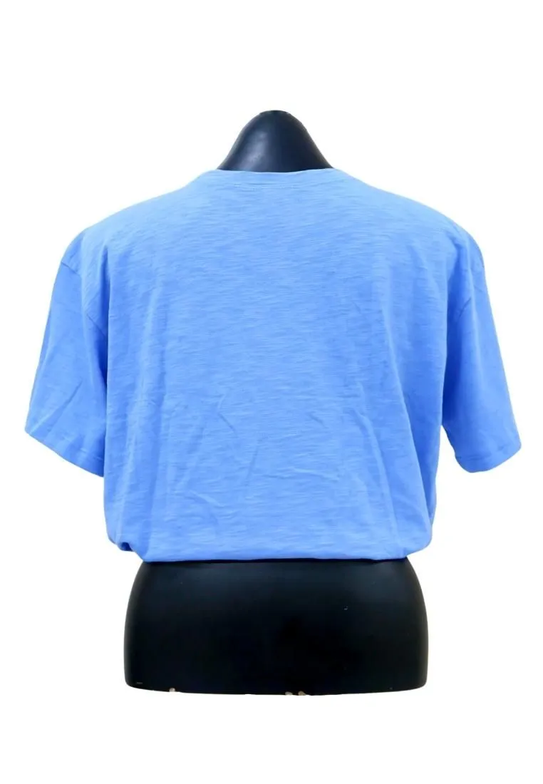 Landmark Round Neck Girls teens T-Shirt Cropped Boxy - Blue