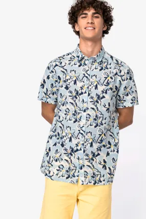 Men’s Eco-friendly Plant Print Shirt - NS530