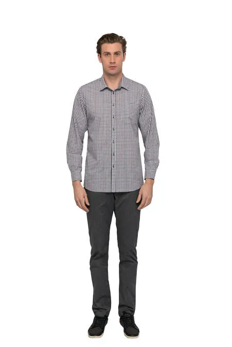 Mens Long Sleeve Gingham Shirt SHC05