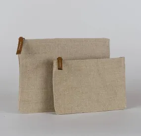 Modern Jute Zippered Pouch