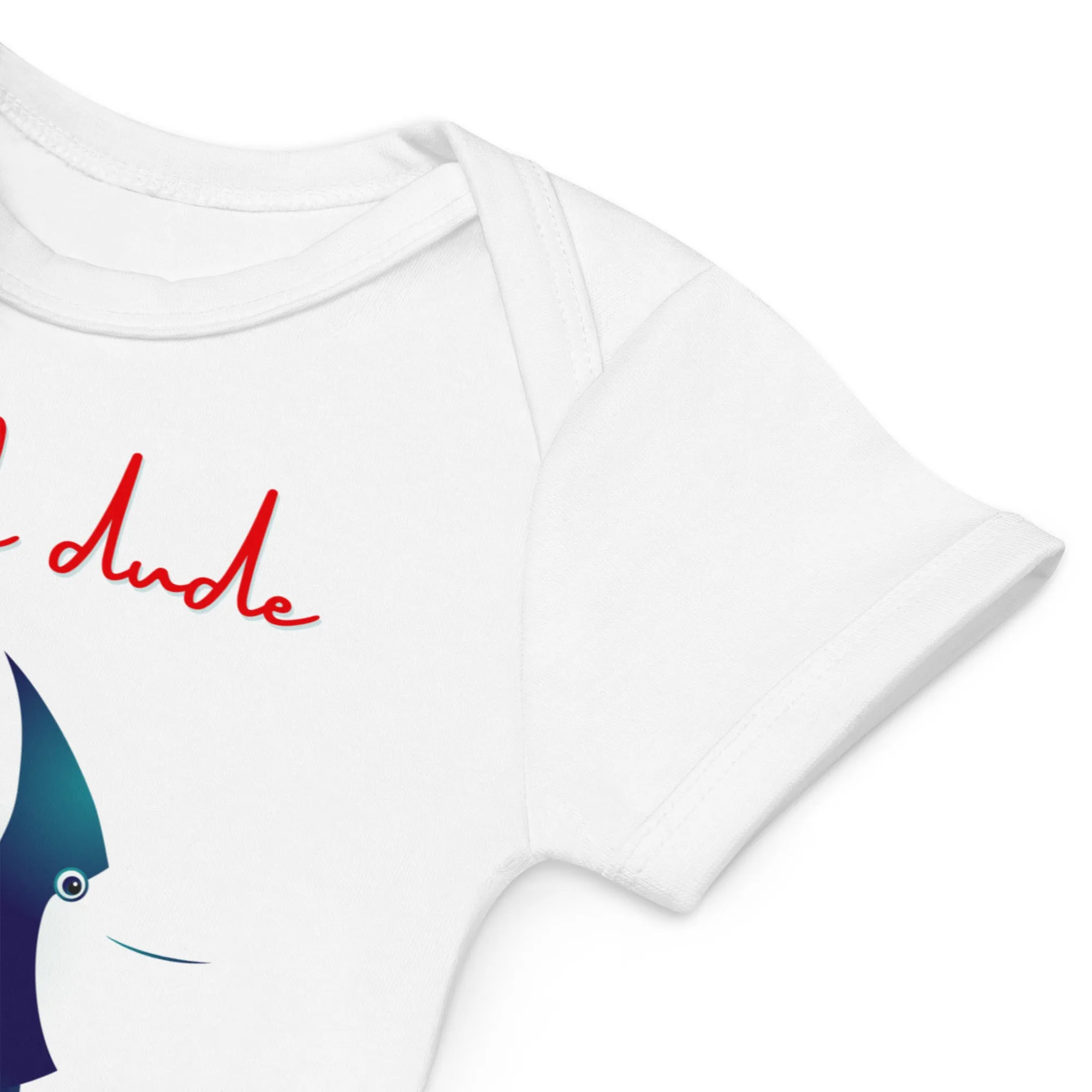 Organic cotton baby bodysuit, Beach dude