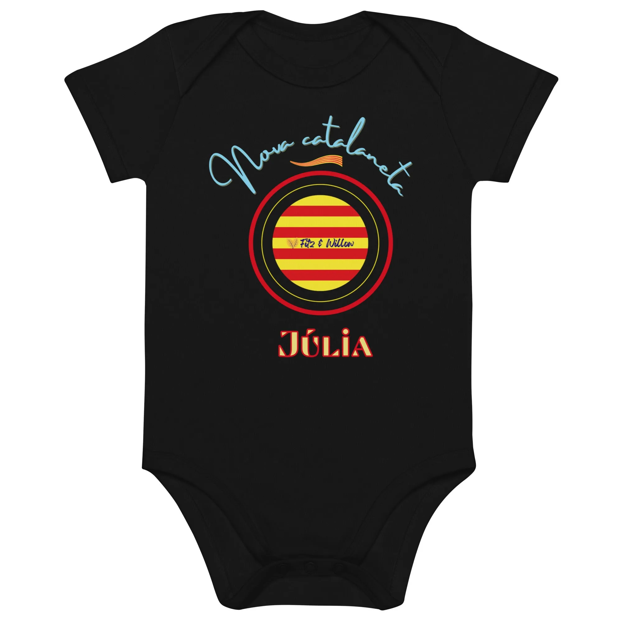 Organic cotton baby bodysuit, Nova catalaneta - Fitz & Willow