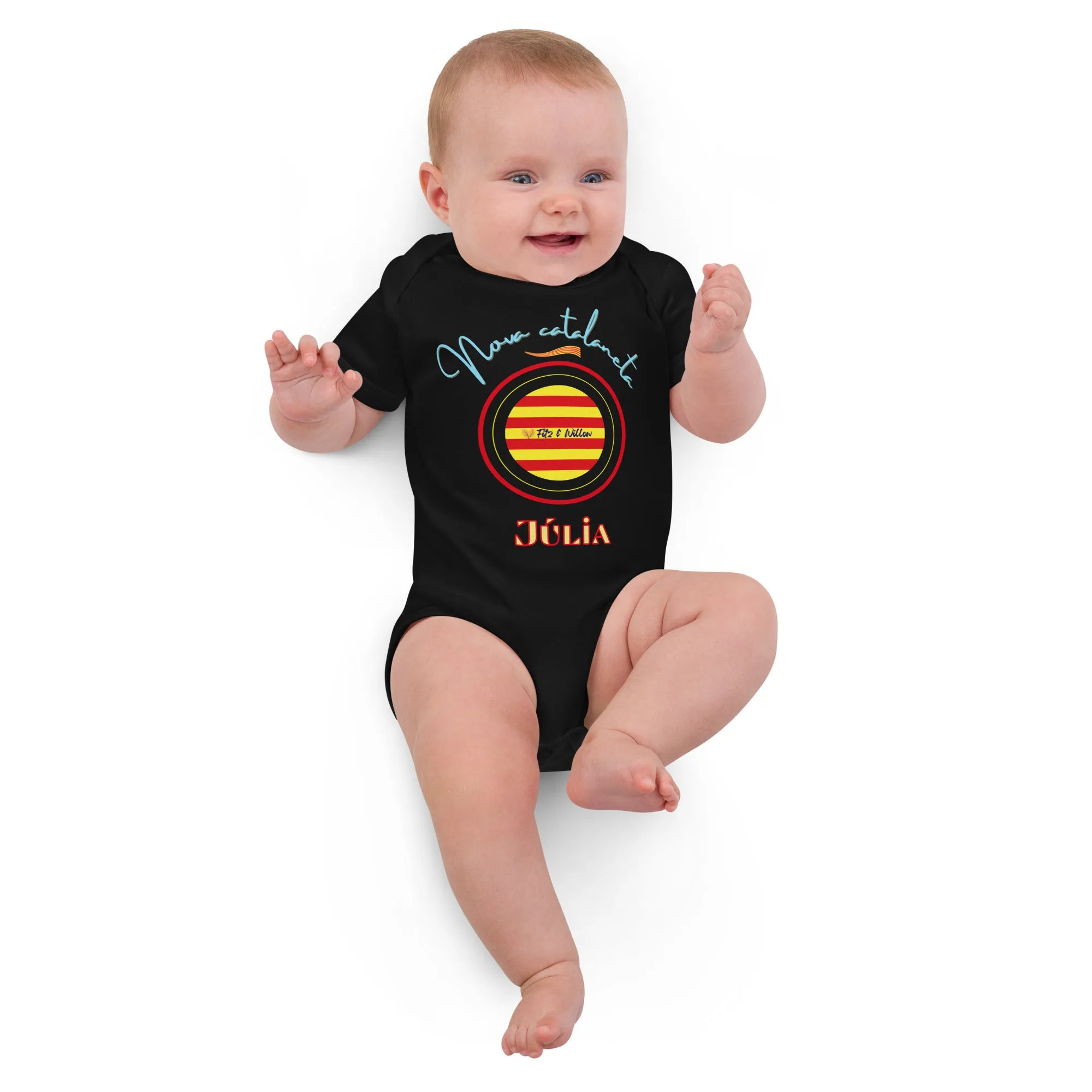 Organic cotton baby bodysuit, Nova catalaneta - Fitz & Willow