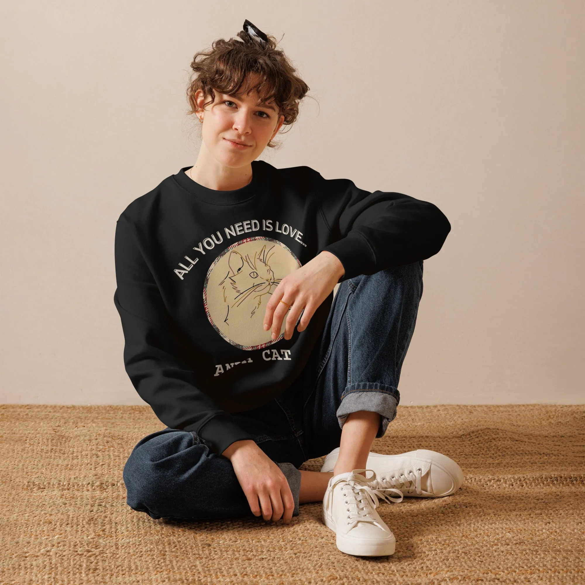 Organic Cotton Cat Sweatshirt - Perfect for Cat Lovers