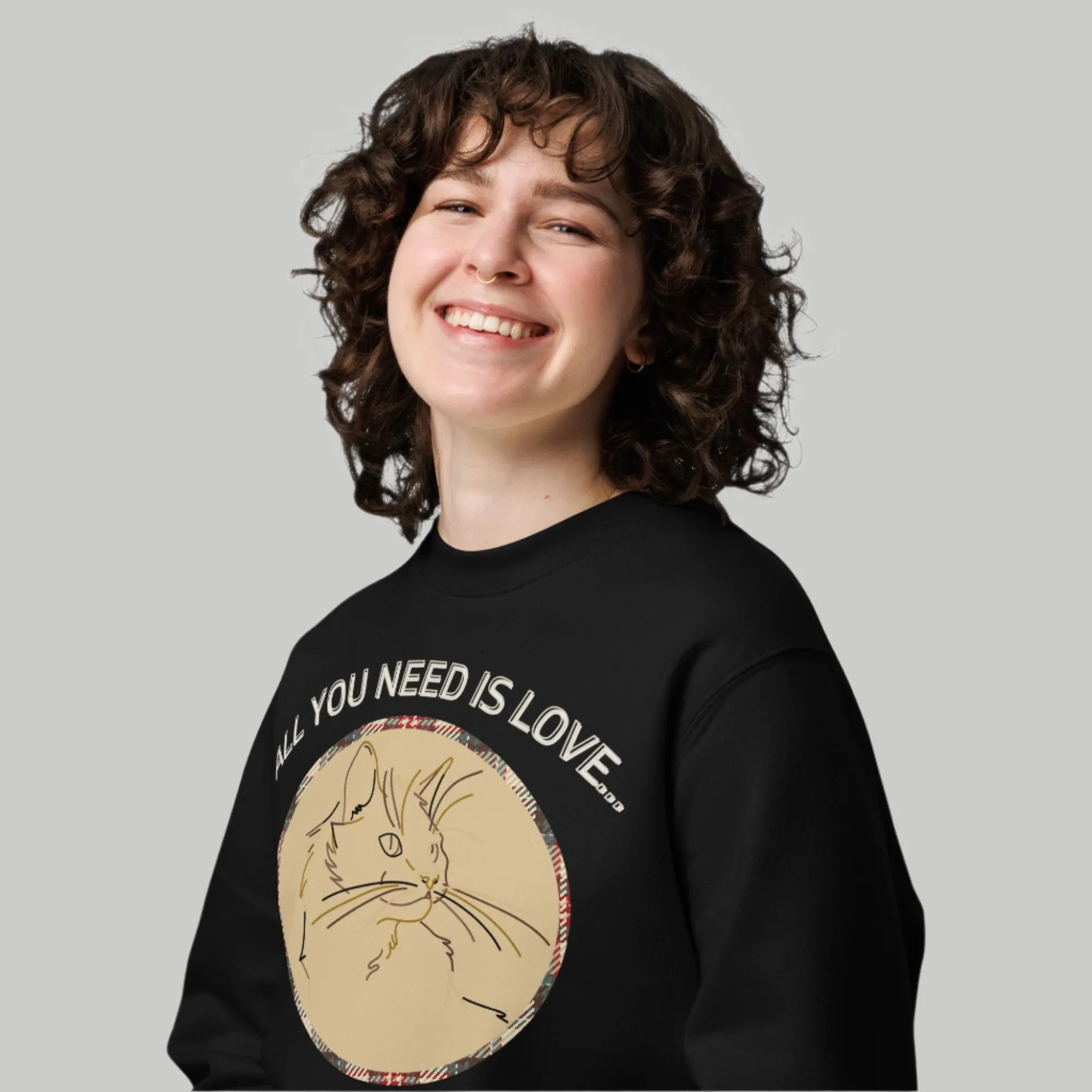 Organic Cotton Cat Sweatshirt - Perfect for Cat Lovers