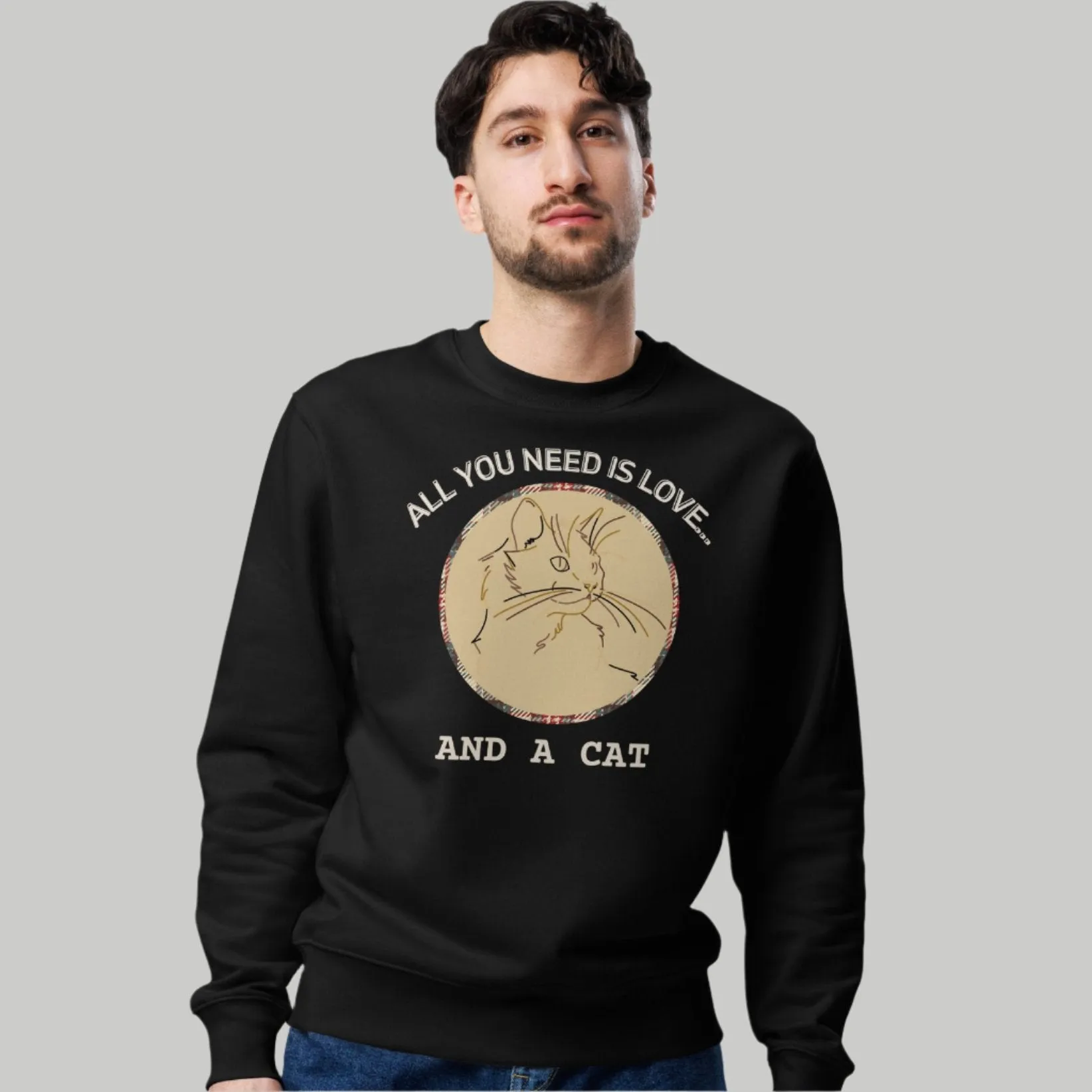 Organic Cotton Cat Sweatshirt - Perfect for Cat Lovers