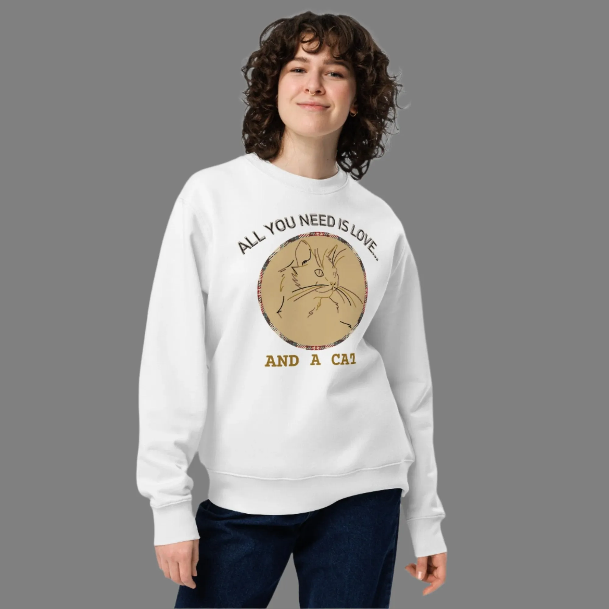 Organic Cotton Cat Sweatshirt - Perfect for Cat Lovers