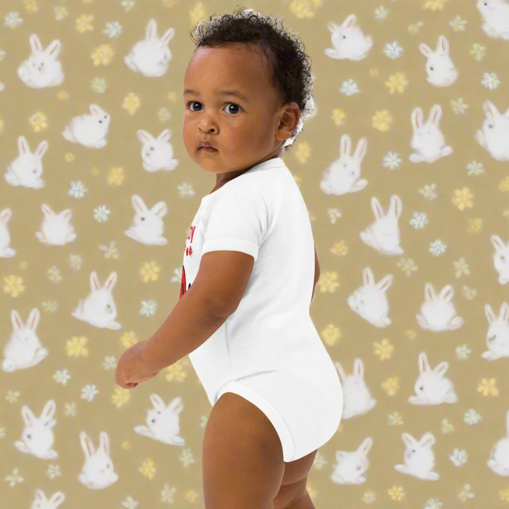 Organic cotton newborn bodysuit, Hello Baby