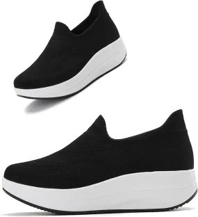 Oude Slip On Sneakers Women Comfortable | Womens Orthopedic Slip On Shoes Traveling | 2 Inch Rocker Bottom