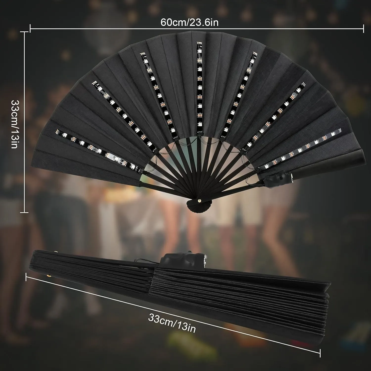 Party Led Hand Fan, Cool Multifunction Props Fan, Boots On The Ground Fans, Light Up Fans for Line Clacking Dancing for Women Foldable (Pink)