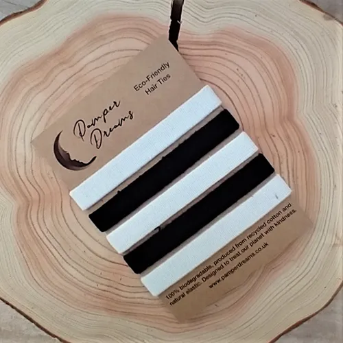 Recycled Cotton Eco-Friendly Hair Ties 5 Pack