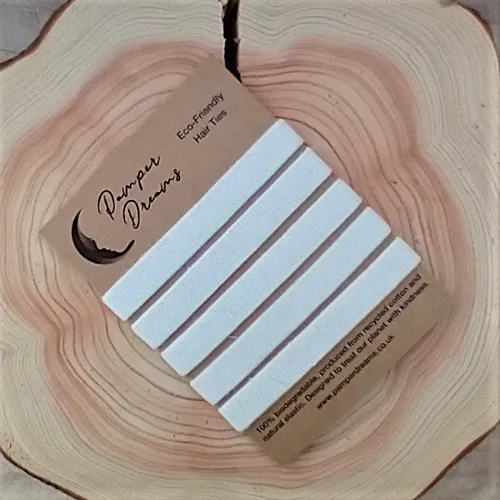 Recycled Cotton Eco-Friendly Hair Ties 5 Pack