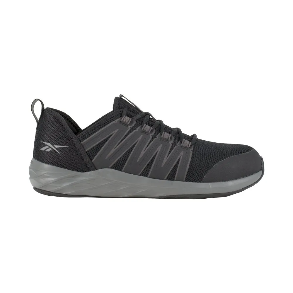 Reebok Astroride Athletic Work Shoe Men's Steel Toe Rb2211 In Black And Dark Grey