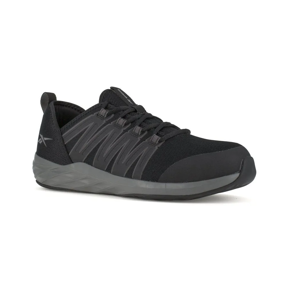 Reebok Astroride Athletic Work Shoe Men's Steel Toe Rb2211 In Black And Dark Grey