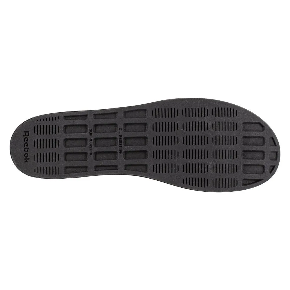 Reebok Slip On Women's Composite Toe Comfortie Work Shoe Rb725 In Black White