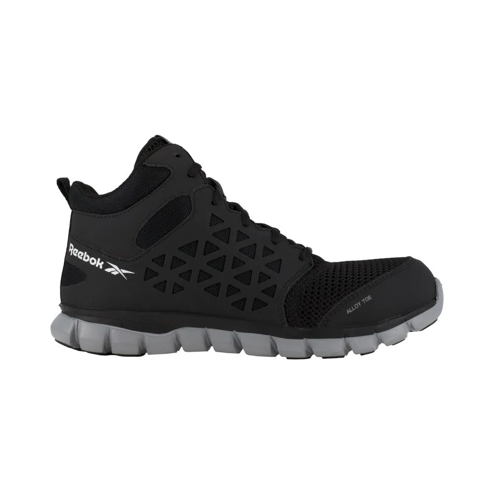Reebok Sublite Cushion Work Athletic Mid Cut Men's Alloy Toe Rb4141 In Black
