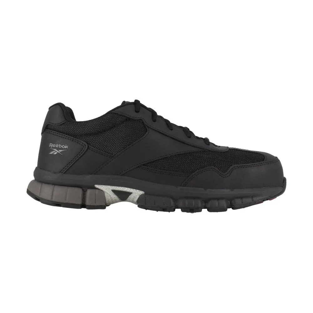 Reebok Women's Performance Work Cross Trainer Composite Toe Shoe Rb459 In Black With Silver Trim