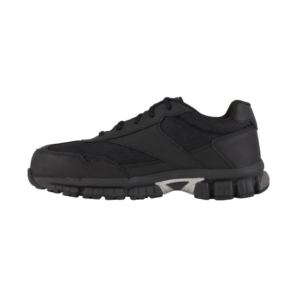 Reebok Women's Performance Work Cross Trainer Composite Toe Shoe Rb459 In Black With Silver Trim