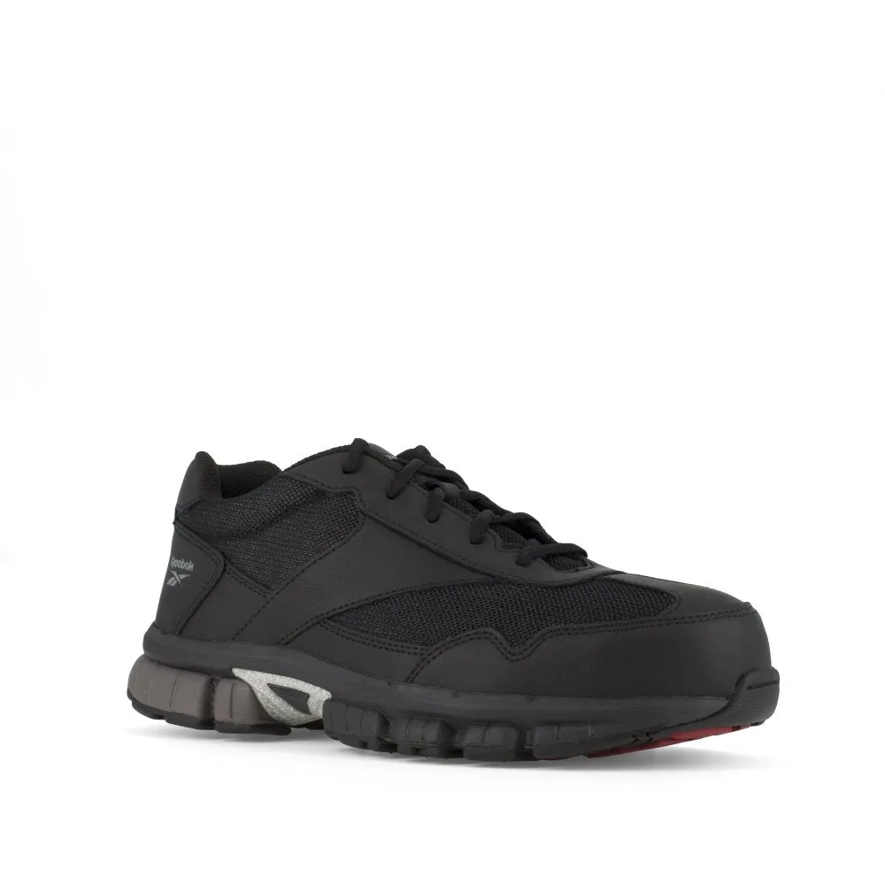 Reebok Women's Performance Work Cross Trainer Composite Toe Shoe Rb459 In Black With Silver Trim