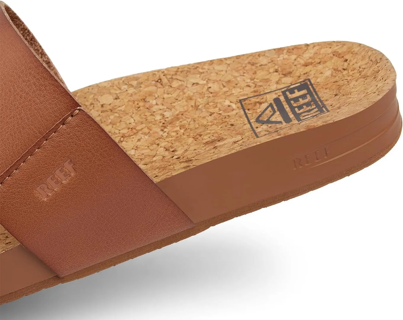 Reef Women's Cushion Vista Fashion Slide Sandal, Vegan Leather Strap, Soft Footbed