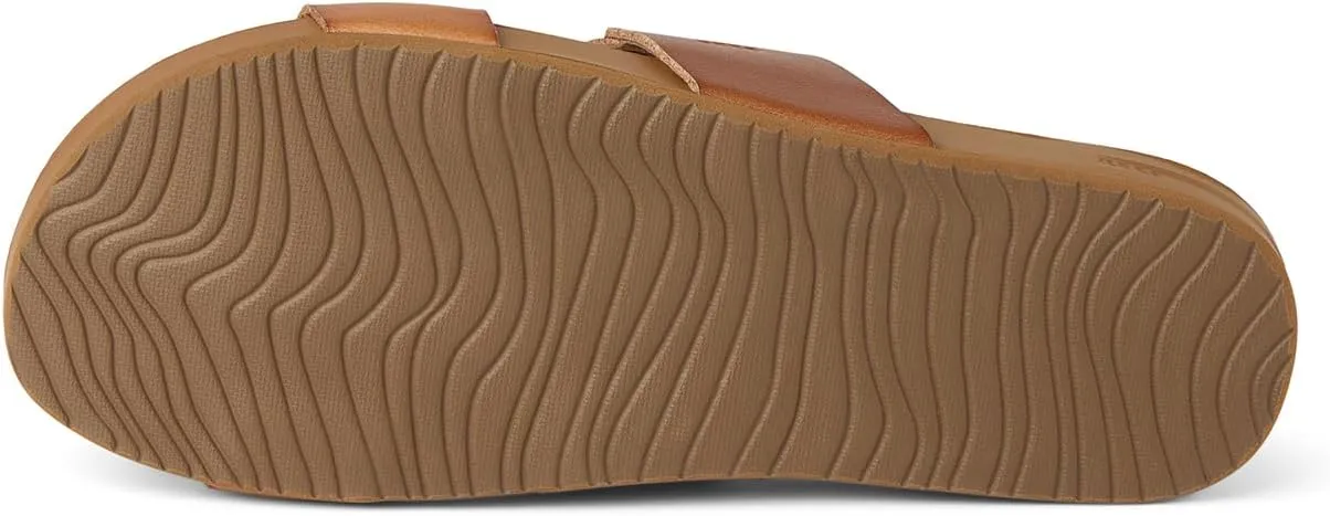 Reef Women's Cushion Vista Fashion Slide Sandal, Vegan Leather Strap, Soft Footbed