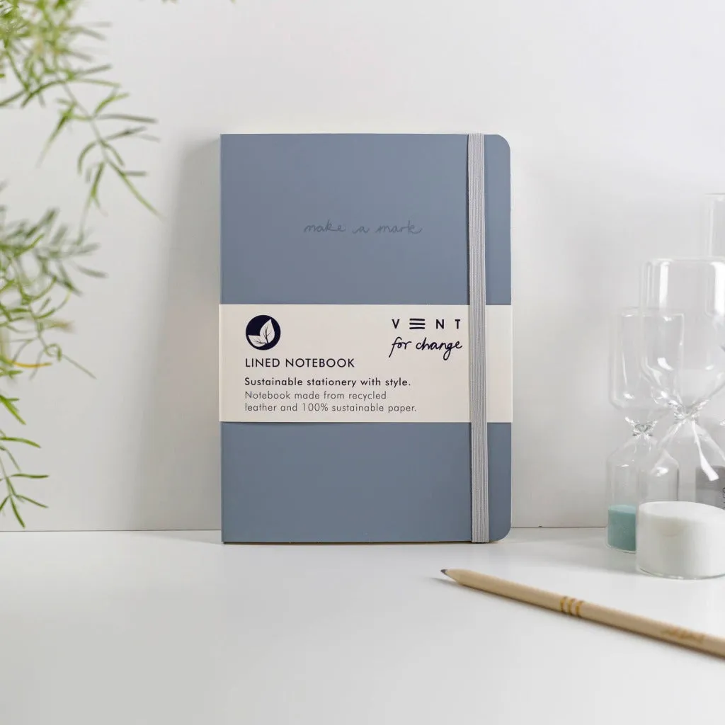 ReLeather & Sustainable A5 Make A Mark Notebook - Dusty Blue