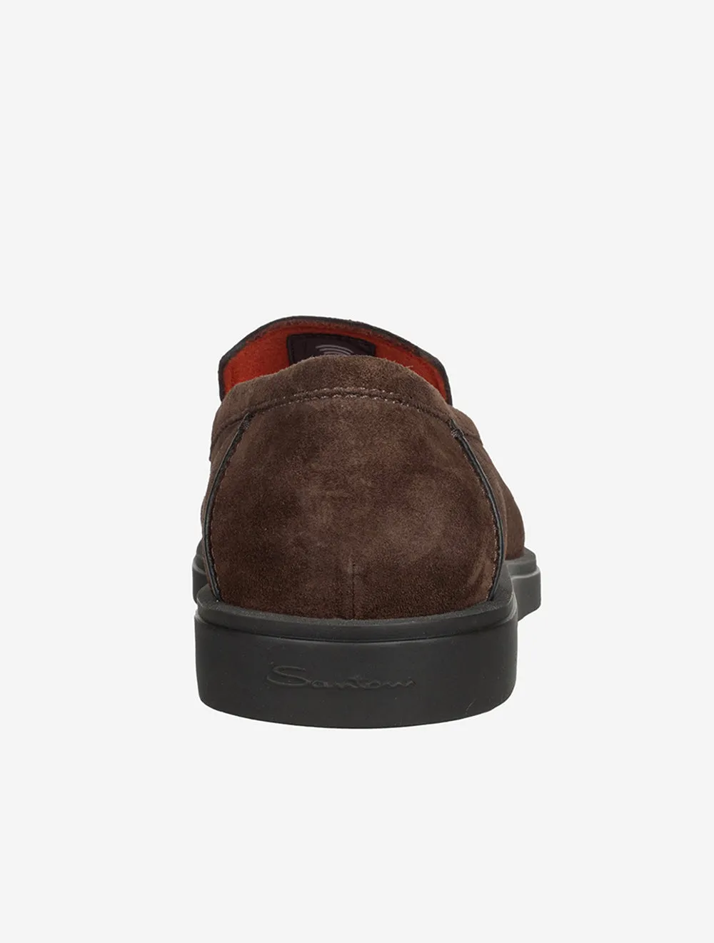 SANTONI Slip On Tumbled Shoe Dark Brown