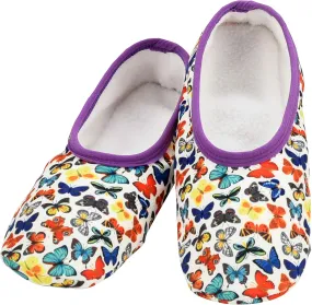 Snoozies Skinnies slipper socks for Women - Non-Slip slipper socks Lightweight Soft Sherpa Lining - Foldable
