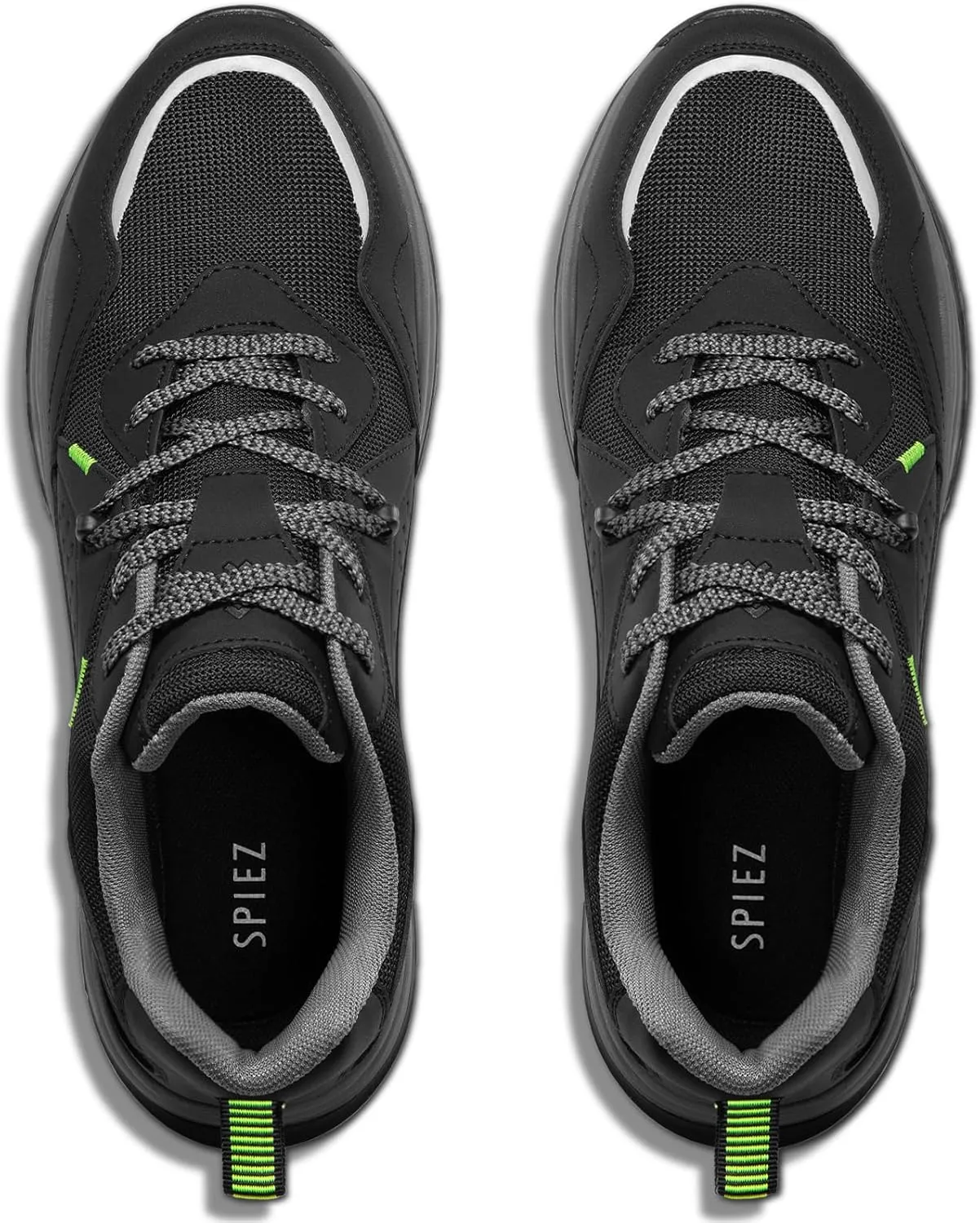 SPIEZ Men's Safety Work Shoes, Oil-Resistant, Non-Slip Composite Toe, Outdoor & Safety Shoes, Black/Green (US 7.5-12)
